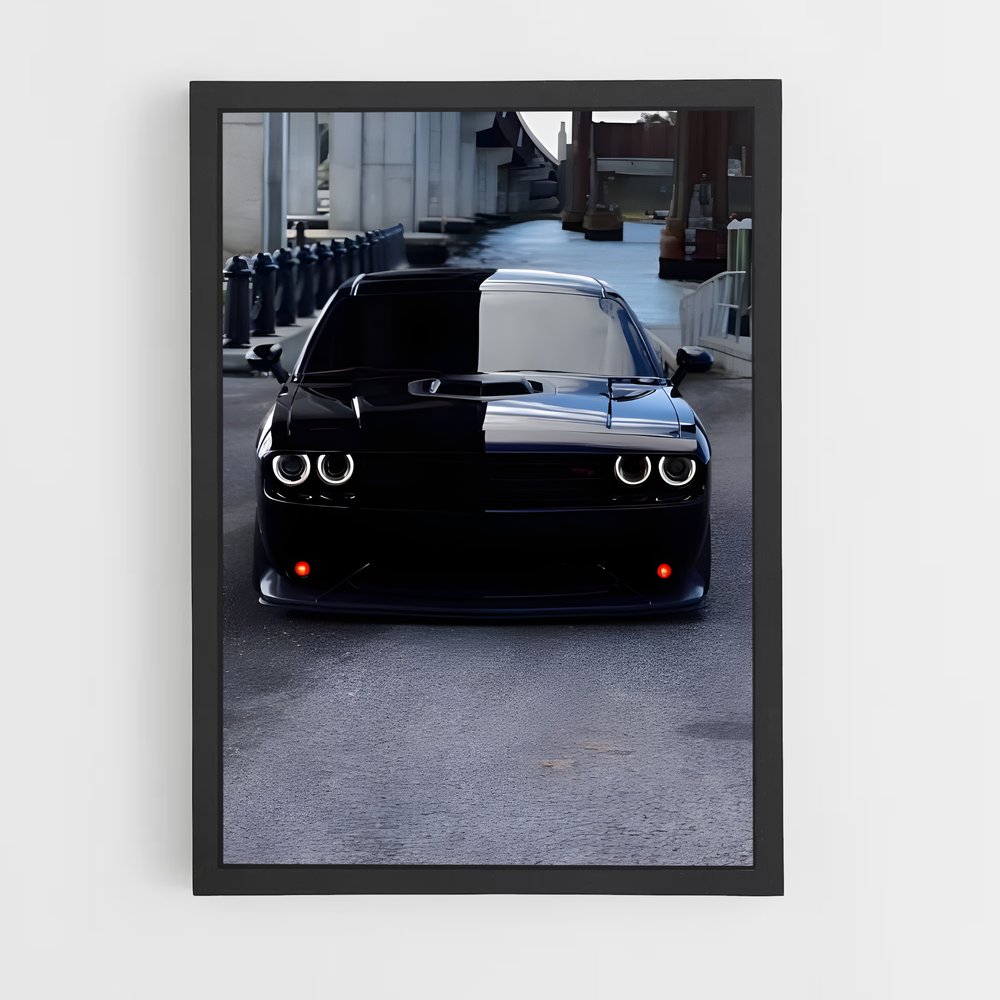 Poster Challenger Noir – affiche Dodge (vue 2)